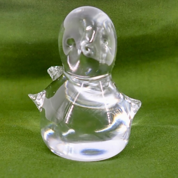 Art Glass Bird Figurine Hand Blown Clear Mid Century Modern 4.5” x 2" MCM 10 oz - Picture 3 of 16